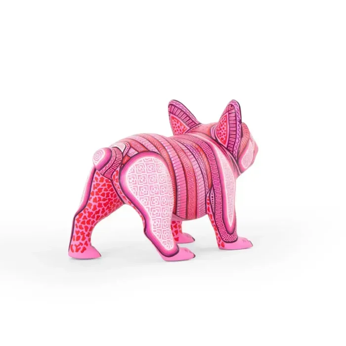 Pink Bulldog Dog Alebrije