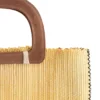 Bolsa de telar de henequén con asa de piel