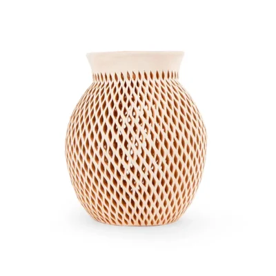 Medium white clay barrel with openwork