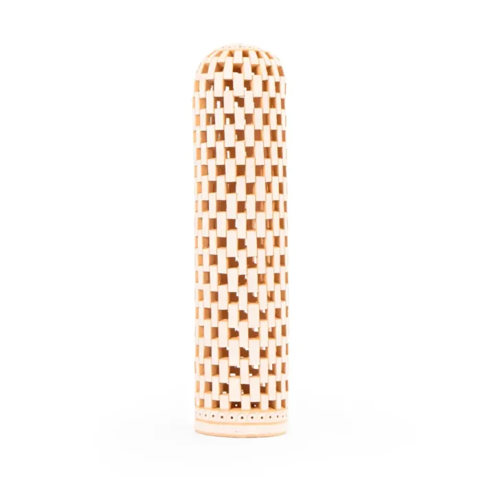 Medium white clay cactus with openwork