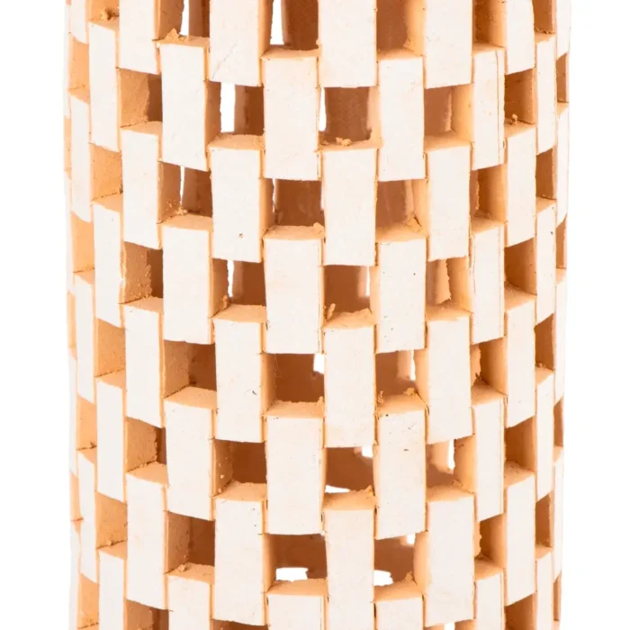 Medium white clay cactus with openwork