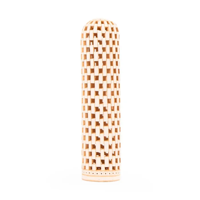 Medium white clay cactus with openwork
