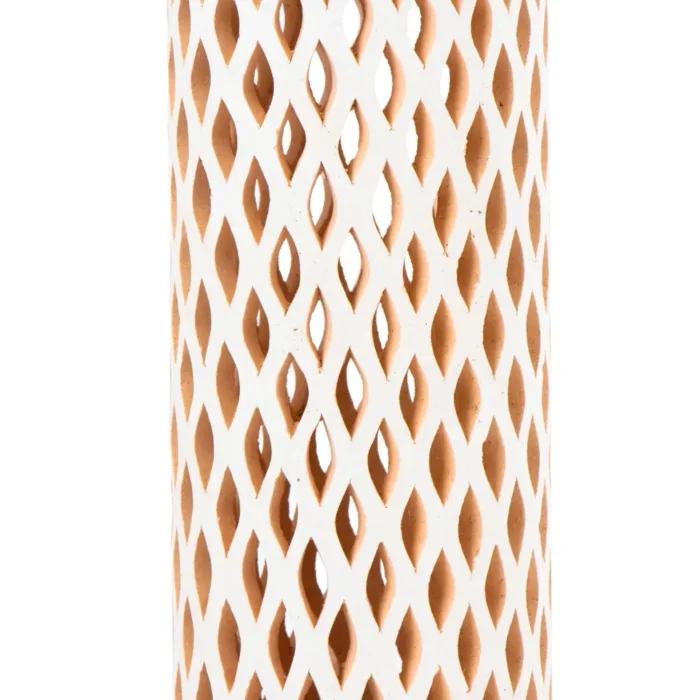 Small openwork white clay cactus