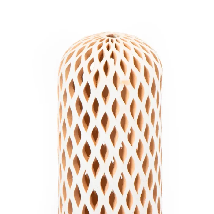 Small openwork white clay cactus