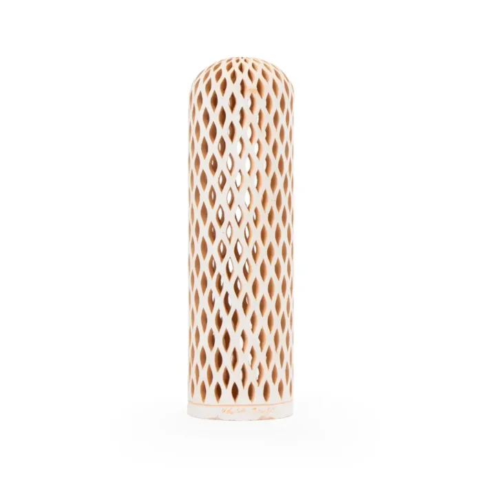 Small openwork white clay cactus