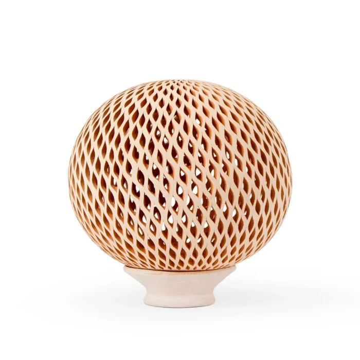 Large openwork white clay sphere