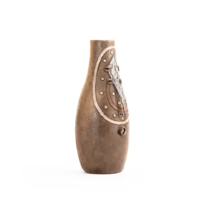 Natural clay incense bottle