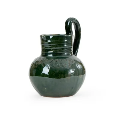 Green earthenware jug