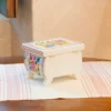 Caja de Olinalá con patitas, color blanco