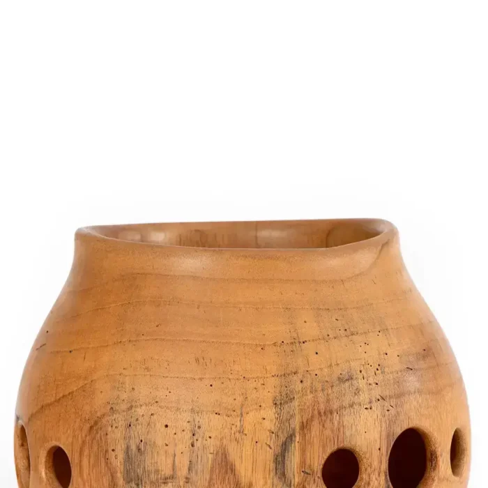 Cedar vessel with holes