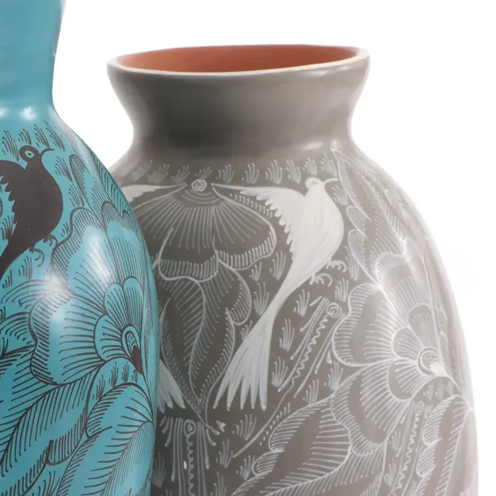 Large burnished earthenware vase