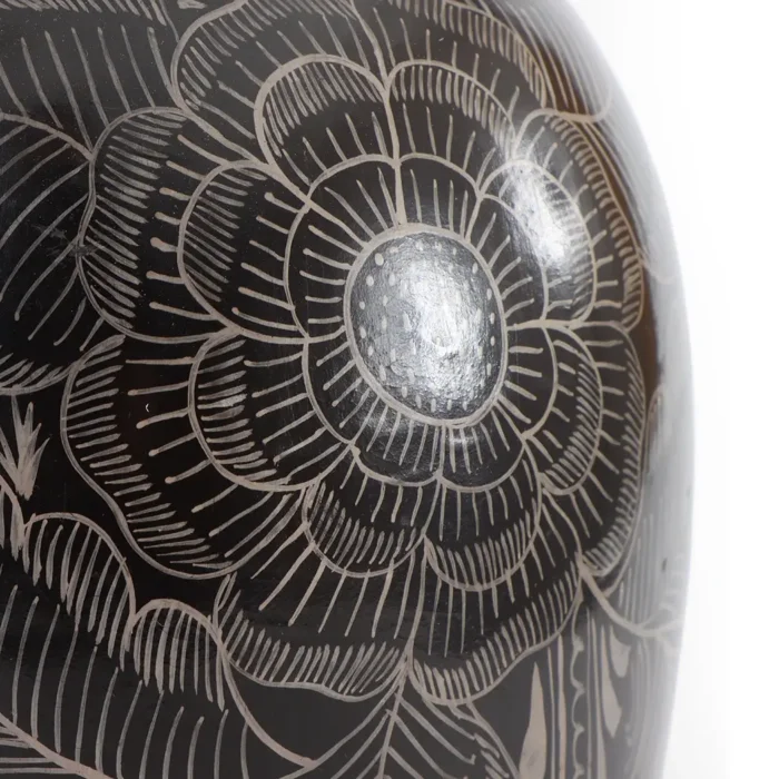 Small burnished earthenware vase