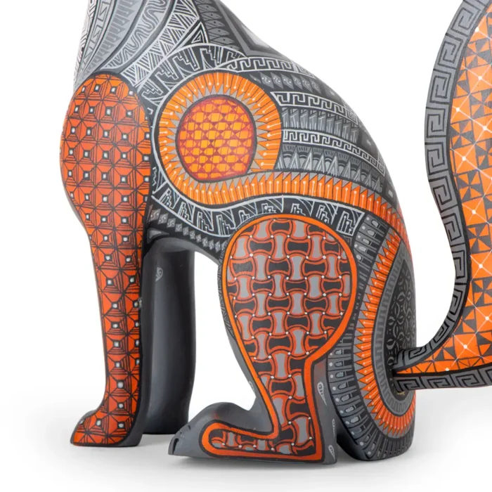 Alebrije Coyote gris y naranja