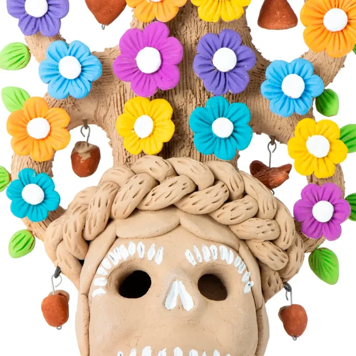 Árbol calavera de colores grande